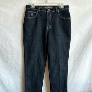 Gloria Vanderbilt Amanda Bling dark wash jeans, size 10